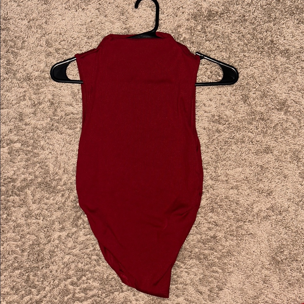 Red Asymmetrical Tank Top